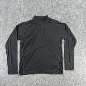Smartwool Pullover Mens XL Black Lightweight Merino 150 Quarter Zip Base Layer